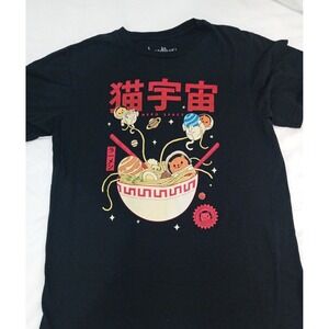 THREADLESS S Black NEKO SPACE Ramen Adventures Tee T SHIRT TOP Samuel Chavez